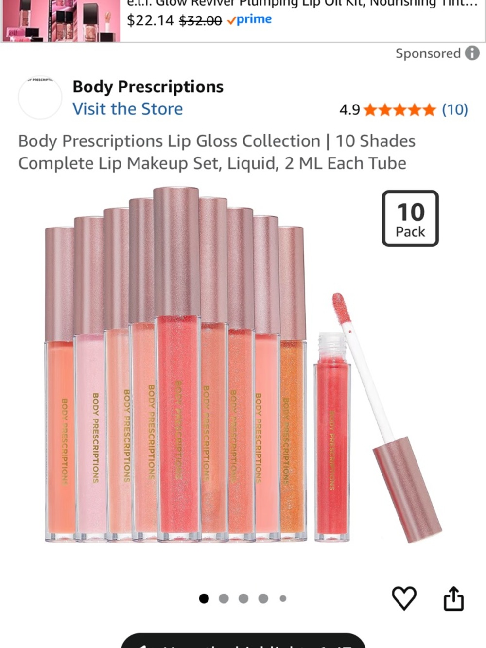 Body prescription- Coral & Pink Lip Gloss Set – 10-Pack